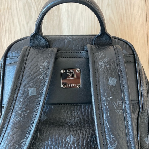 MCM Black Textured Women's Backpack - Picture 3 of 10